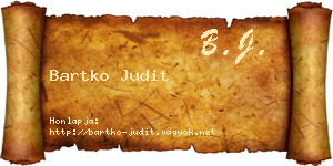 Bartko Judit névjegykártya